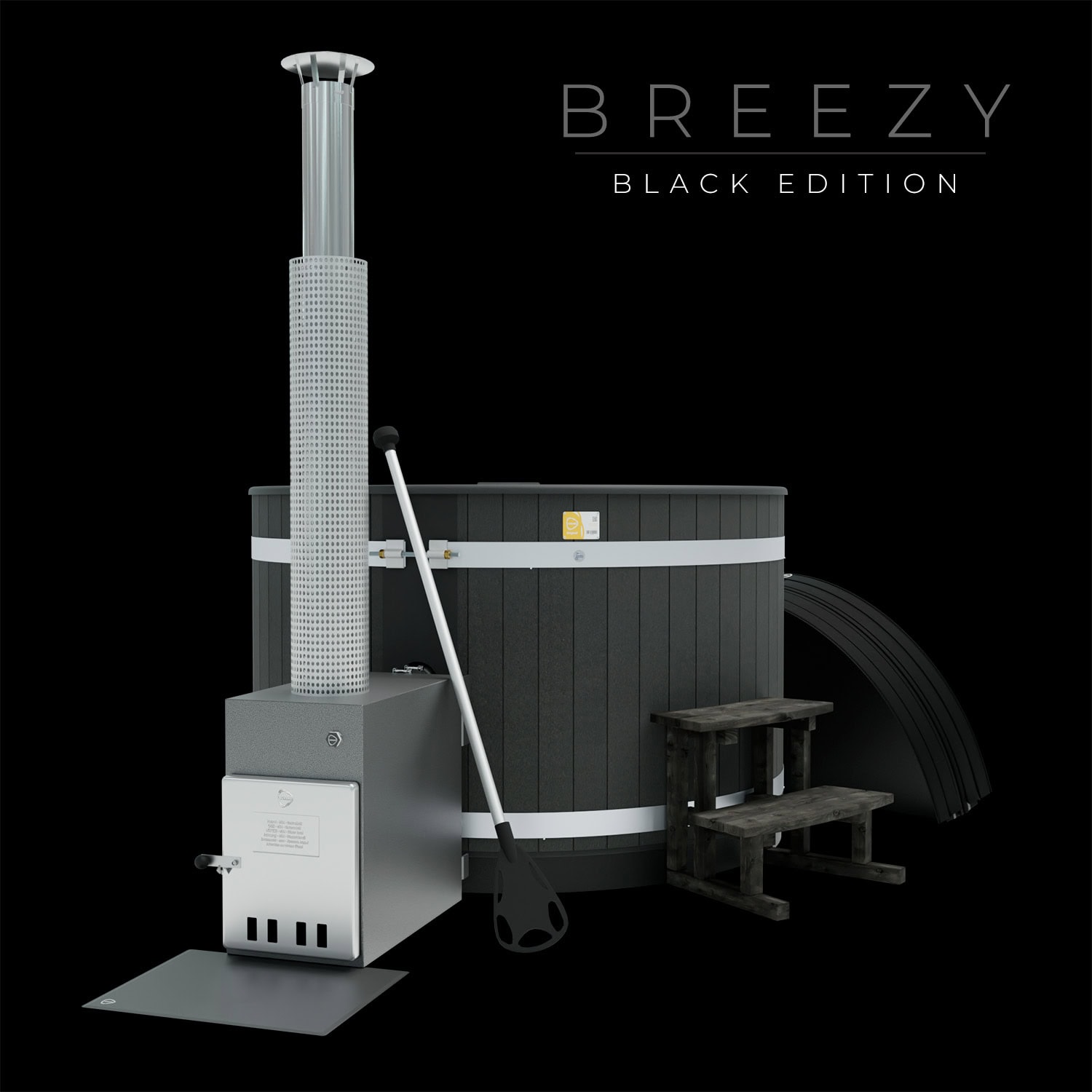 Vildmarksbad i sort design fra Kirami - model Breezy